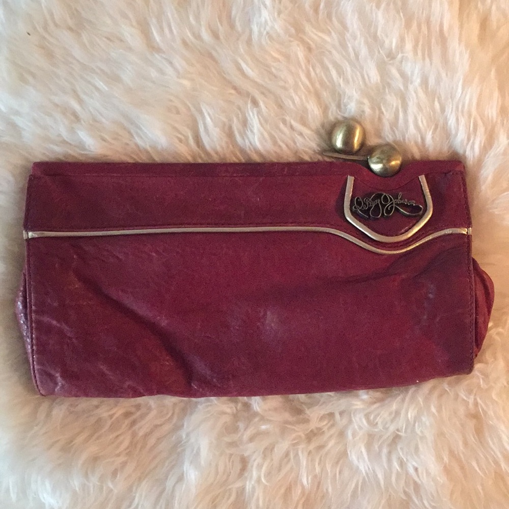 Betsey Johnson leather clutch - holds a lot!